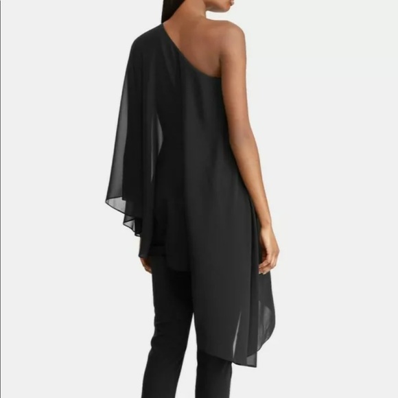 LAUREN RALPH LAUREN *Trisha* black one shoulder dramatic jumpsuit 2 - Picture 3 of 6